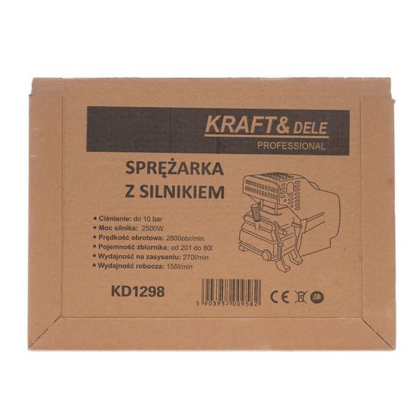 Електромотор для повітряного компресора Kraft&Dele KD1298 2500 Вт, 10 бар KD-KD1298 фото