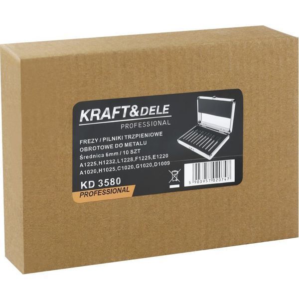 Набір фрез по металу Kraft&Dele KD3580 6 мм 10 шт фігурні фрези для обробки металу комплект вольфрамових фрез для робіт з металом KD-KD3580 фото