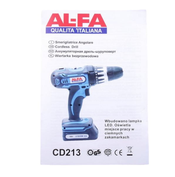 Аккумуляторный шуруповерт-дрель AL-FA CD213 с набором бит и сверл 82 шт 18 В 2х1.5 Ач шуруповерт с режимом дрели автономная дрель ST-CD213 фото
