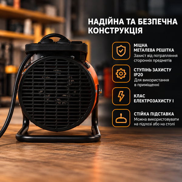 Тепловентилятор керамічний з плавним регулюванням температури Rebiner RFH-20 5/1000/2000 IP20 RFH20 фото