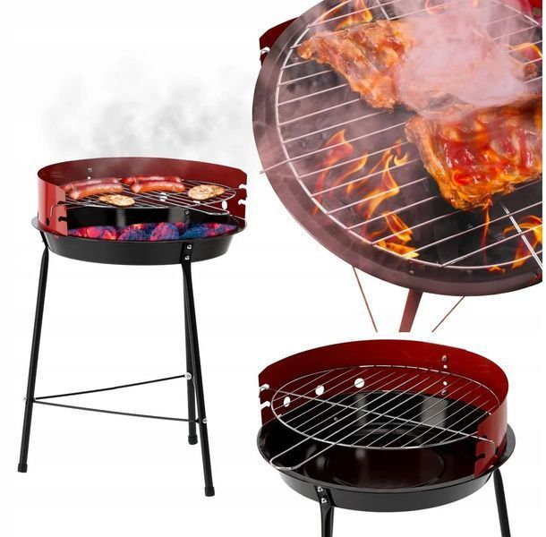 Круглый гриль для пикника 41x33.5x46.5 см Garden Line BBQ5276 гриль на ножках для дачи угольный гриль с решеткой для кемпинга CH-BBQ5276 фото