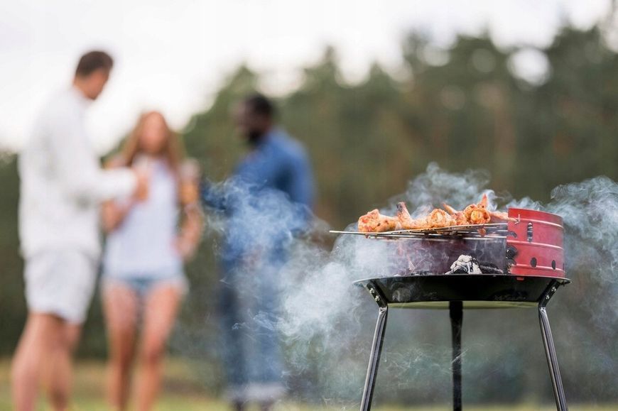 Круглый гриль для пикника 41x33.5x46.5 см Garden Line BBQ5276 гриль на ножках для дачи угольный гриль с решеткой для кемпинга CH-BBQ5276 фото