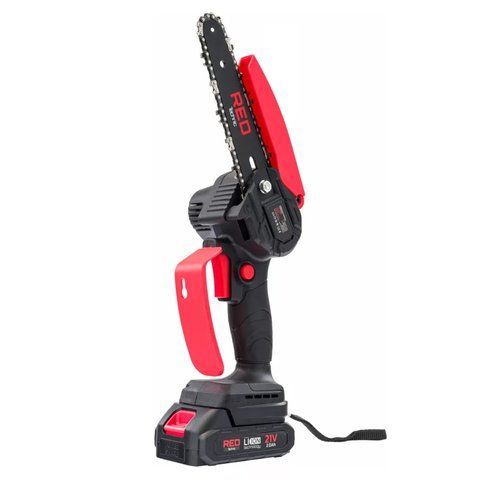 Садовая цепная мини-пила 21 В 6" Red Technic RTMPA0064 аккумуляторная цепная пила для обрезки веток садовая пила на аккумуляторе PM-RTMPA0064 фото