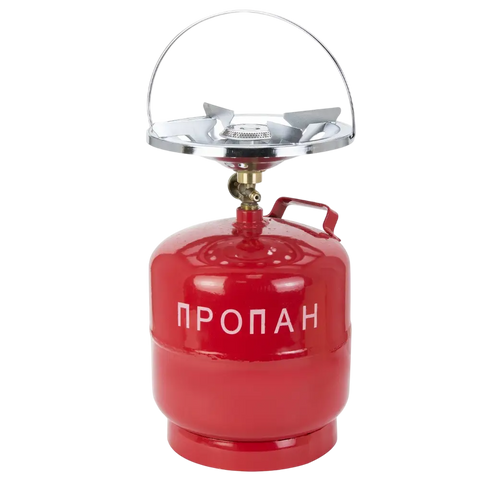 Конфорка з газовим балоном та ручкою 8 л Sigma 2903221 туристичний комплект для розігріву газовий набір для кемпінгу SG-2903221 фото