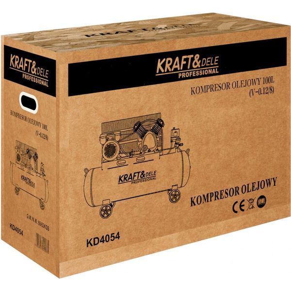 Компрессор масляный с колесами Kraft&Dele KD4054 100 л, 8 бар KD-KD4054 фото