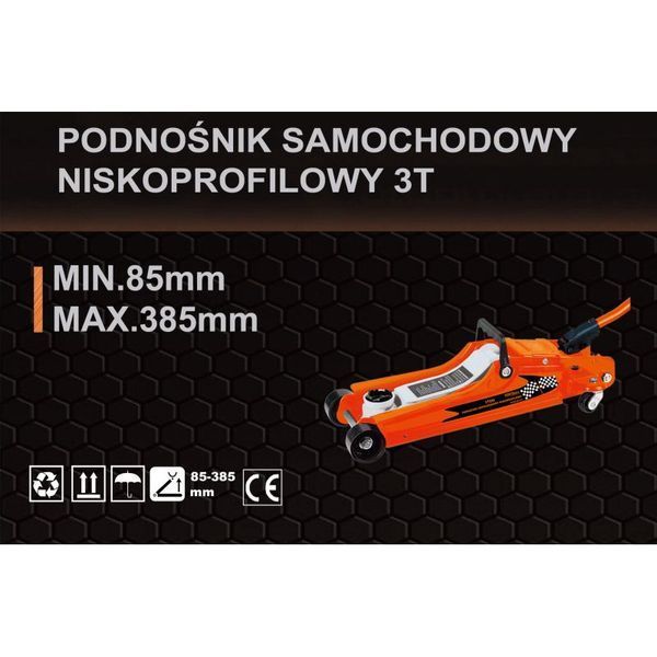Низкопрофильный подкатной домкрат Kraft&Dele KD1307 3 т 85-385 мм для легковых авто KD-KD1307 фото