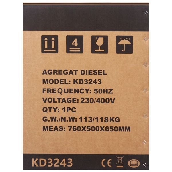 Трехфазный дизельный генератор Kraft&Dele KD3243 6.5/7 кВт, 230/400 В KD-KD3243 фото