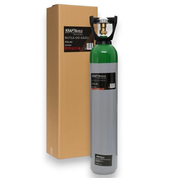 Газовий балон Kraft&Dele KD1831 Ar+CO₂ 8 л порожній балон для газу балон для зварювальних робіт MIG та MAG балон під аргон+вуглець KD-KD1831 фото