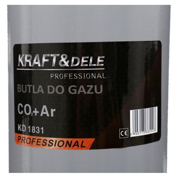 Газовий балон Kraft&Dele KD1831 Ar+CO₂ 8 л порожній балон для газу балон для зварювальних робіт MIG та MAG балон під аргон+вуглець KD-KD1831 фото