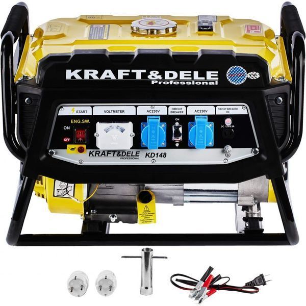 Однофазный бензиновый генератор Kraft&Dele KD148 3/3.5 кВт, 12/220 В KD-KD148 фото