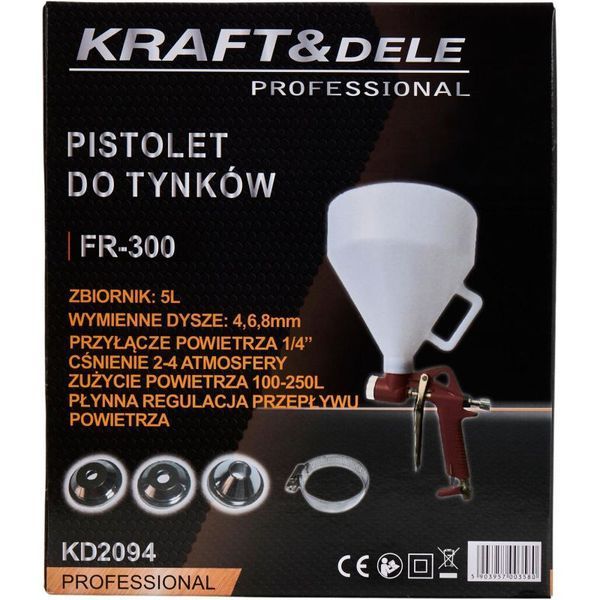 Пневматичний пістолет-розпилювач для штукатурки Kraft&Dele KD2094 5 л KD-KD2094 фото