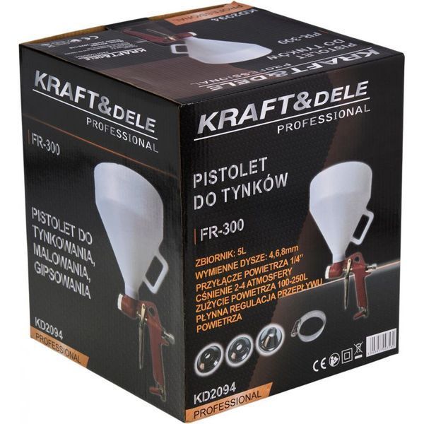 Пневматичний пістолет-розпилювач для штукатурки Kraft&Dele KD2094 5 л KD-KD2094 фото