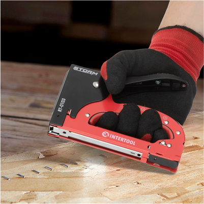 Степлер для скоб Storm Intertool RT-0103 11.3х0.7х4-14 мм будівельний степлер ручний степлер кріпильний текер для скоб степлери IT-RT-0103 фото